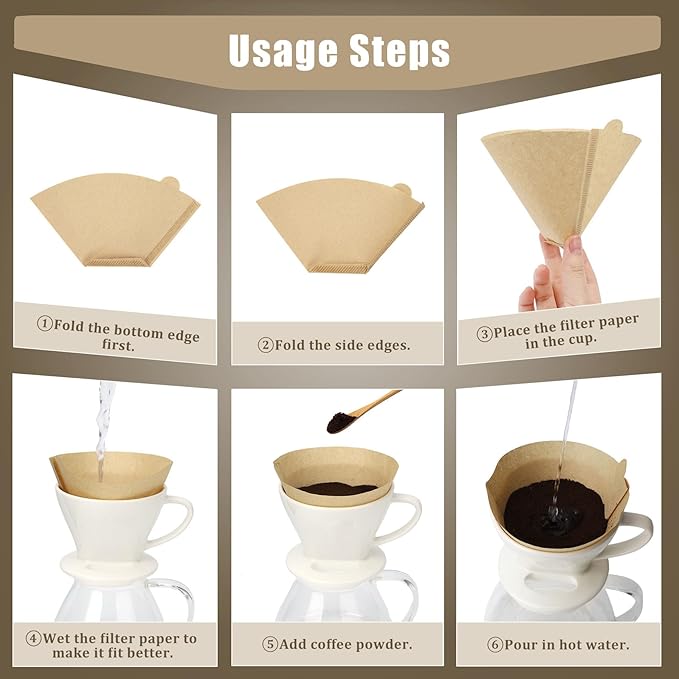 600 Count #4 Coffee Filter 8-12 cup, Disposable Cone Coffee Filters For Pour Over and Drip Coffee Maker