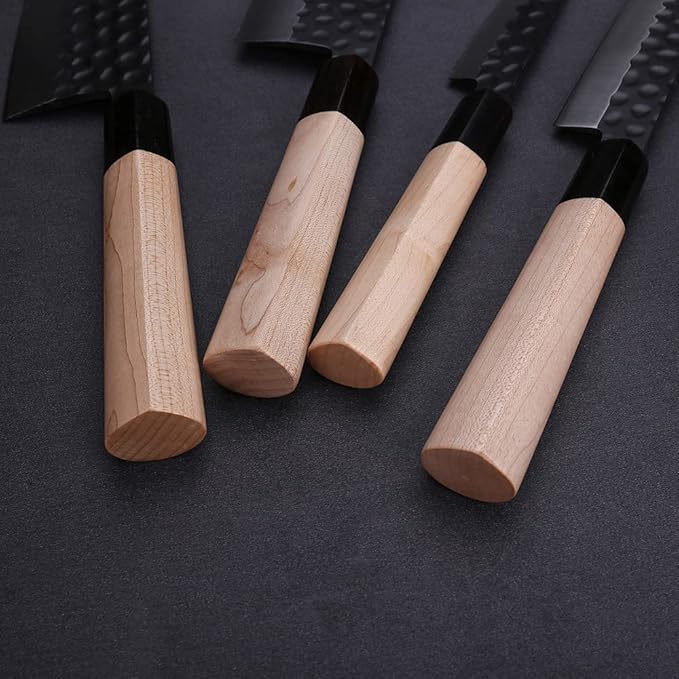 WILDMOK Left Handed 7 Inch Deba Knife German Stainless Steel Sashimi Knife Asian Usuba Salmon Knife for Left Handed
