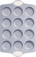 Ceramic Muffin Pan,12-Cup Nonstick Aluminized Steel Cupcake Pans, Healthy Non-Toxic Ceramic Coating Muffin Tin, 1 Pack Cup Cake Pans for Baking Cream