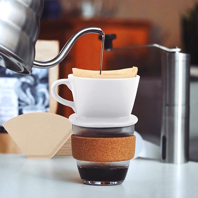 Segarty #1 Coffee Cone Filters, 100 Count Pack Size 1-2 Cup Natural Unbleached Brown Paper Disposable Pour Over Maker Basket Dripper for Most Brewer Machine for Home, Office, Cafetera