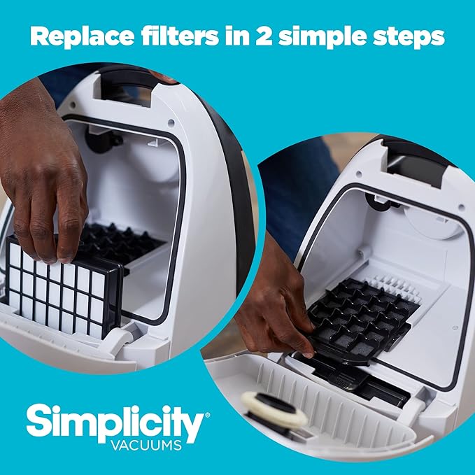 Simplicity Vacuums 6-pack Vacuum Bags Type Z and Filter Set for Jill Canister Vacuum Cleaner, SZH-6 Bags and SF-I4.3 Filter Set with Certified HEPA FiltratioN