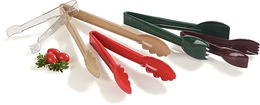 Carlisle FoodService Products 460603 Carly Salad Tong, 6" Salad Tong, Black, 1 Pack