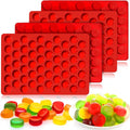 Gummy Molds Silicone for Keto Snacks, 4 Pcs 55-Cavity Round Shape Mold for Apple Cider Vinegar Gummies Candy Making Supplies