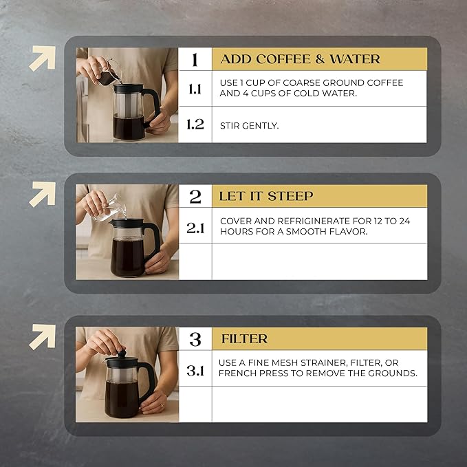 Inspired Coffee Co Salted Caramel Flavored Cold Brew Coffee Coarse Ground Coffee Beans Medium Roast - Low Acid Coffee Smoother Taste - 100% Arabica - 12 oz. Resealable Bag