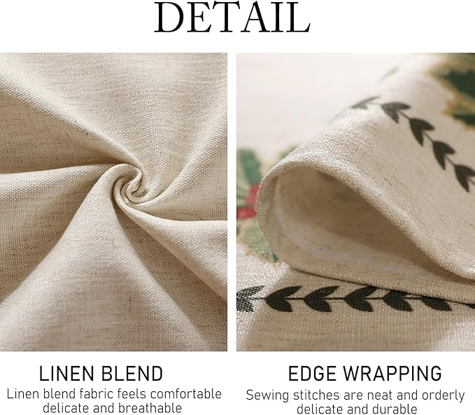 ISAENNE Designer Christmas Linen Square Tablecloth,Light Beige Western Elegant Table Cloth,Fall Wrinkle Resistant Decor Tablecloths for Dining Thanksgiving Kitchen Christmas,67"*67"-Carol G