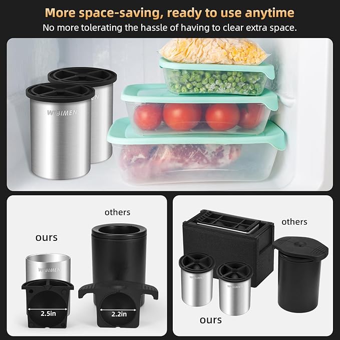 Clear Ice Cube Maker - 2.5" Ball - Stainless Steel Clear Ice Maker - Compact Design - for Whiskey, Cocktails, Bourbon - 8 PACK