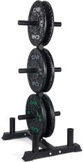 CAP Barbell 2-Inch Olympic Bumper Plate Weight Set with 6 Post Rack | 100-370 lbs | Multiple Options