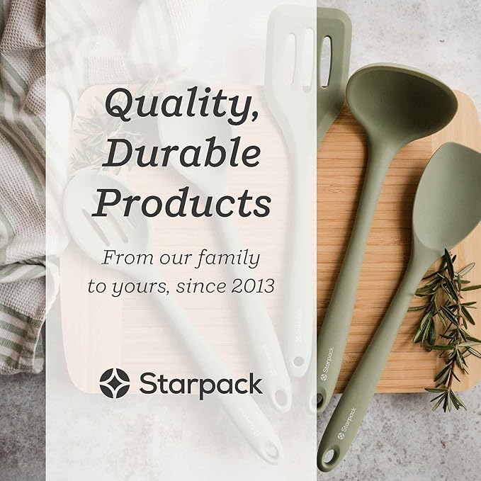 Starpack 'Stir & Serve' Silicone Cooking Utensils Set (5 Pcs) 10.5" - Kitchen Utensils Set Heat Resistant to 600°F - Kitchen Utensils for Nonstick Cookware - Silicone Utensil Set for Mixing & Cooking