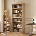 70.8" Tall Brown Bookshelf, Farmhouse Modular Bookcase with 6-Tier Adjustable Shelves, Large Storage Cabinet for Home Office, Living Room