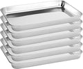 6 Pack Stainless Steel Baking Sheet Pans, 10.5" L × 8" W × 1" H Cookie Sheets for Toaster Oven, Rust-Resistant, Dishwasher Safe