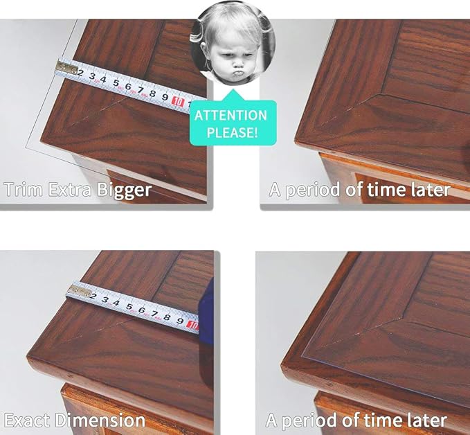 NECAUX Custom 20 x 51 Inch Frosted Table Cover Protector, 1.5mm Thick Plastic Heavy Duty Table Pad Desk Mat Desk Protector for Office Computer Writing Desk, Sofa Table, Media Stand, Coffee Table