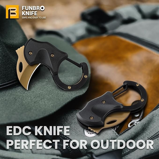 Small Pocket Knife for Men, Cool Folding Knife Box Cutter with 1.34inch Sharp Blade, EDC Knives Tool for Everyday Carry, Great Gift for Men (Gold)