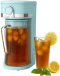 Studio 54 Retro Iced Tea Maker with Infuser, 3QT Glass Pitcher Electric Tea and Coffee Brewer, Adjustable Strength Cold Brew Maker for Iced Coffee, Iced Lattes, Sweet Tea & Fruit Infusions
