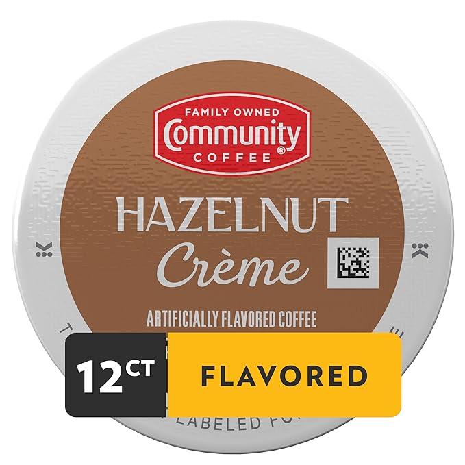 Community Coffee Hazelnut Creme Flavored 12 Count Keurig K-Cup Coffee Pods, Medium Roast, 12 Count (Pack of 1)