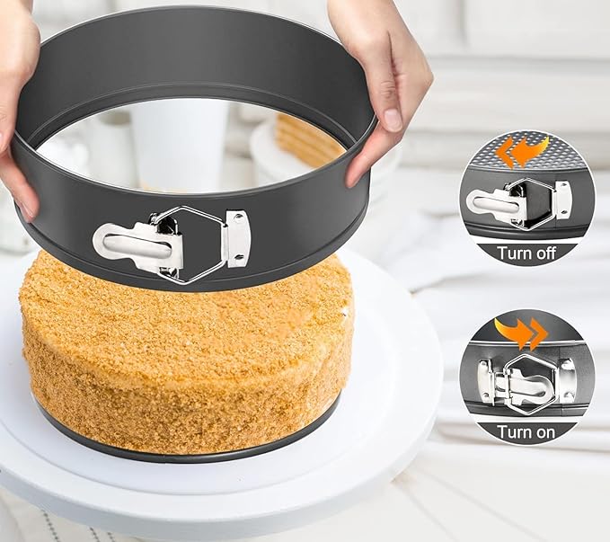 6PCS Springform Pan Round Non Stick Cheesecake Pan Durable Cake Baking Pans with Removable Bottom Cake Molds for Baking