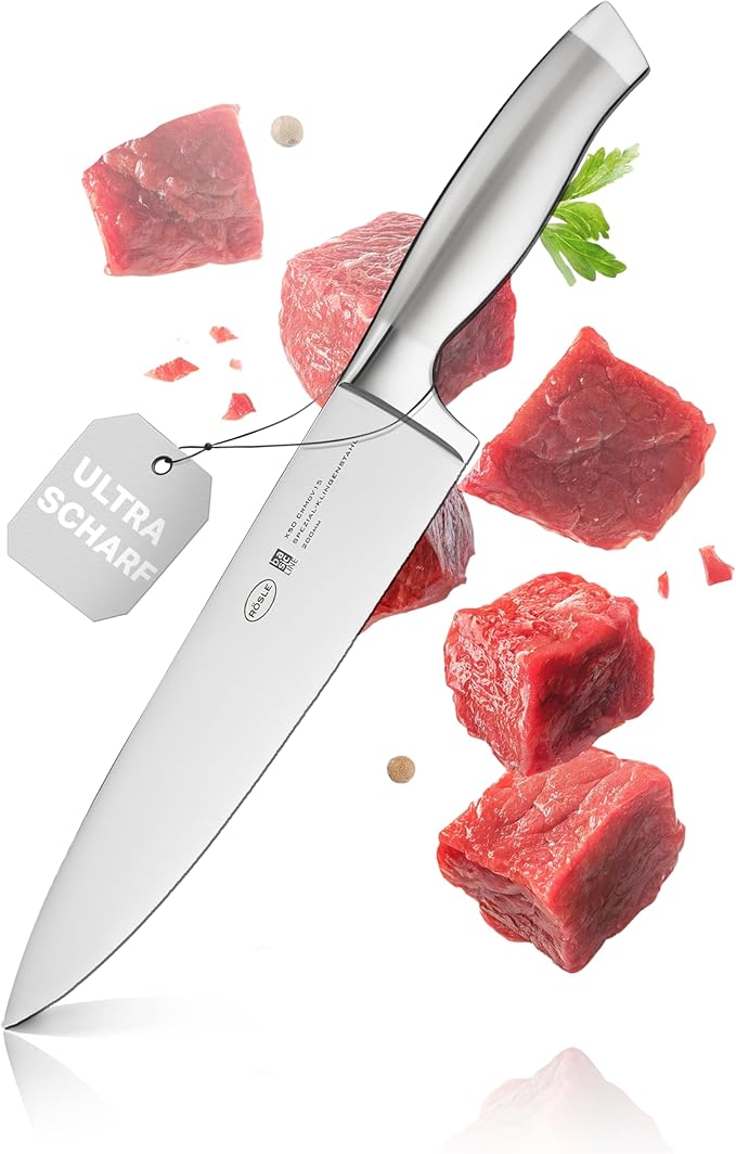 Rösle Basics Line Stainless Steel Chef's Knife, 8-inch Blade,Silver