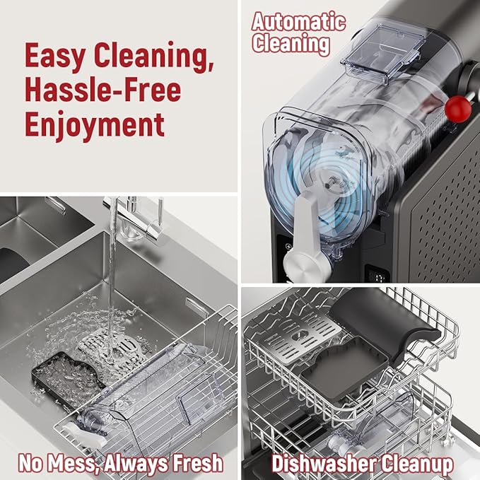 Slushie Machine: No Ice Needed All-in-One Slushy Maker for Home, Real-Time Temp Display, Auto-Clean, 6 Preset | Frozen Margaritas, Cocktails, Frappés, Ice Cream, Smoothies, Milkshakes,Summer Parties