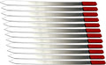 Premium Stainless Steel Barbecue Skewers BBQ Outdoor Grill Skewer stick with Solid Wood Handle for Grilling Shish Kebob Koubideh Persian Brazilian Kebab 1" wide and 24" long (12pcs)