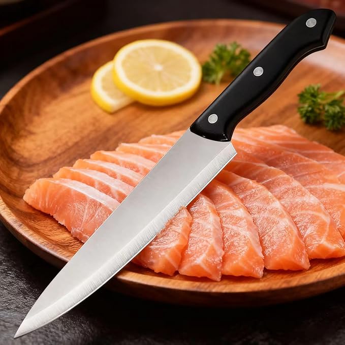 Chef's Knife, 8 Inch High Carbon Stainless Steel Kitchen Knife, Super Sharp Chef Knife, Ergonomic Non-Slip Handle for Cutting, Slicing, Chopping, Dicing, Mincing and Restaurant, Kitchen
