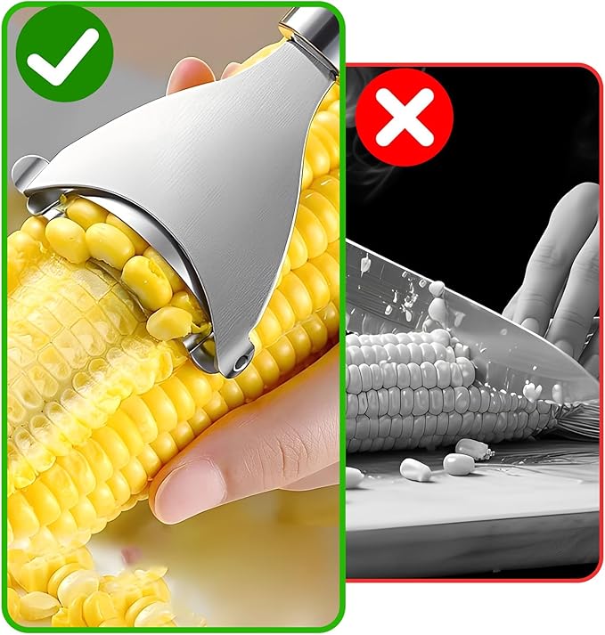 2 Pack Corn Peeler – Ergonomic Stainless Steel Stripper Tool Set for Kitchen Prep, Gadget Tool for Corn on the Cob Easy to Use and Clean