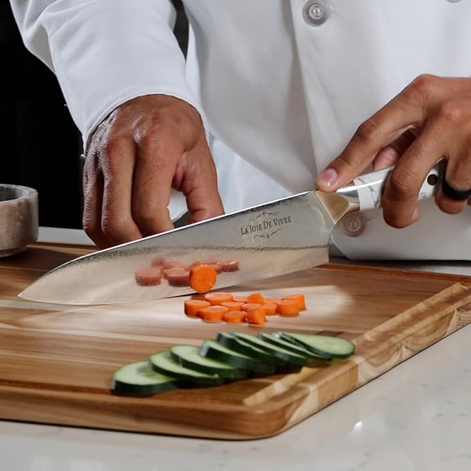 VG-10 Damascus Chef Knife – 8 Inch Japanese Kitchen Knife with 67-Layer Steel, Ultra-Sharp Blade, Ergonomic White Turquoise Handle, Gift Box Included