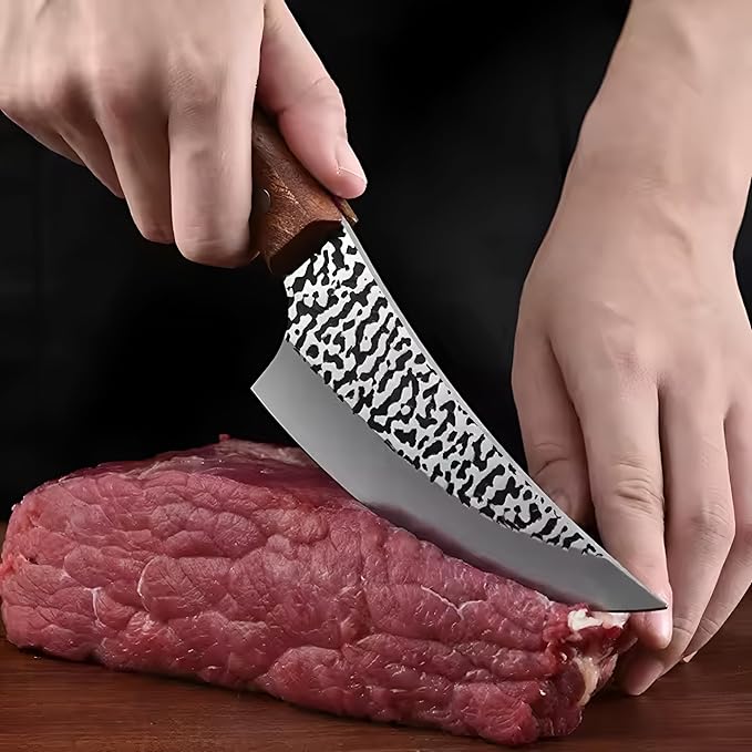 7-Inch Chef Knife Set – Razor-Sharp Stainless Steel Blade, Ergonomic Non-Slip Handle – Includes 7-Inch Knife Sharpener & Protective Cover – Professional Kitchen Cutting Tool