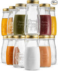 Bormioli Rocco Quattro Stagioni 13.5 Oz. Bottles (Set of 12) - Vacuum‑Seal Glass Canning & Beverage Bottles with Twist‑Top Lid - Clear Lead‑Free Glass for Jams, Sauces, Drinks & Gifts - Made in Italy