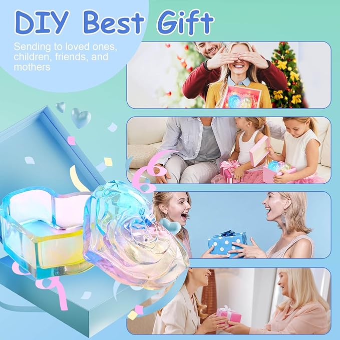 Heart Rose Jar Resin Mold with Lid ，Epoxy Resin Storage Box Casting Molds ，DIY Jewelry Container Silicone Mould (Heart)