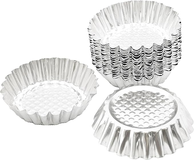 pson 20Pcs 3.75 Inch Egg Tart Molds, Non-Stick Aluminum Mini Tart Pans for Baking Tarts, Pies, Cupcakes, Muffins, Pudding, and Desserts