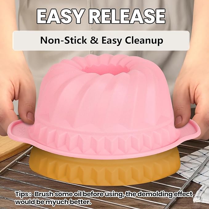 Silicone Bakeware Set, Heat Resistant Baking Pans, Nonstick Baking Molds for Cake