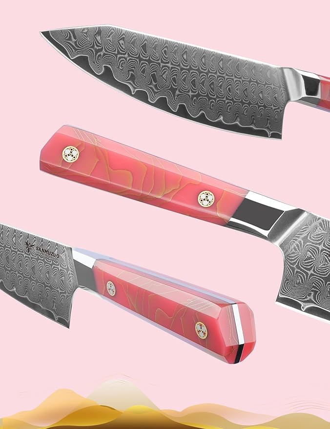 Kitchen Chef Knife 8 Inch, Professional Kitchen Knife, Ultra Sharp Damascus Powder Steel with Full-tang Resin Handle, SHENG Series
