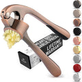 Zulay Kitchen Premium Garlic Press - Durable Garlic Masher with Soft, Easy to Squeeze Handle - Garlic Mincer Tool - Sturdy Easy to Clean Garlic Crusher (Copper)