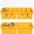 2-Pack Silicone Freezer Trays with Lid, 2 Large 2-Cup(500ml) & 6 Small 1/2-Cup(125ml) Soup Freezer Container Molds, Ice Cube Tray For Meal Prep & Freezing Soup, Stews, Sauces, Oven & Dishwasher-Safe