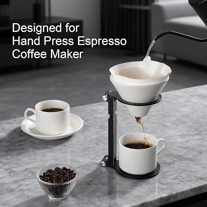 Pour Over Coffee Maker Stand,Adjustable & Foldable Portable Electric Espresso Machine Stand,Holder for Coffee Grinder,Universal Dripper,V60 Dripper,Travel Coffee Maker,Coffee Press Black