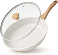 SENSARTE Nonstick Ceramic Frying Pan Skillet with Lid, 9.5 Inch Omelet Pan, Healthy Non Toxic Chefs Pan, Induction Compatible Egg Pan with Heat Resistant Handle, Free of Intentionally Added PFAS/PTFE
