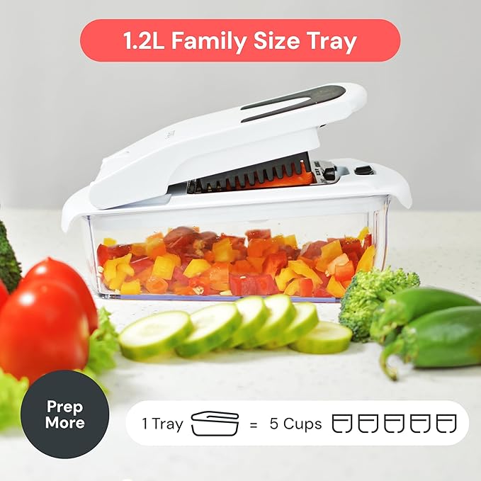 Fullstar The Original Pro Chopper - Vegetable Chopper and Spiralizer, Food Chopper with Container, Fruit Slicer, Kitchen Gadgets & Accessories, Home Essentials (8 in 1, White)
