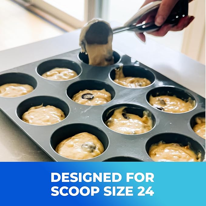Jenaluca Silicone Cupcake & Muffin Pan for Baking - Set of TWO 12-cup pans, 12x9 Size, Non-stick, BPA Free, Dishwasher Safe - no cupcake liner needed