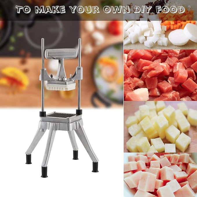 Commercial Vegetable Dicer 3/8'', Stainless Steel Blade Quick Chopper Machine Easy for Onion Tomato Pepper Potato