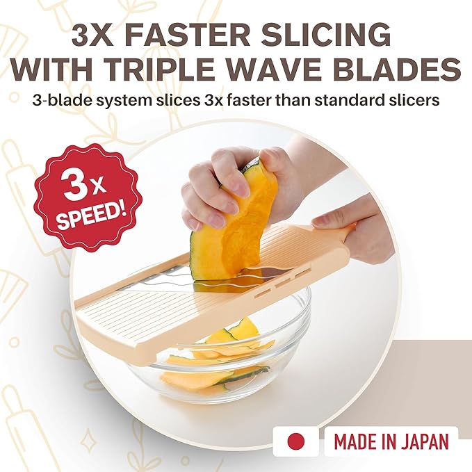 Arnest Japanese Mandoline Cabbage Slicer - 3-Speed Julienne Cutter with Safety Holder, Stainless Steel Blades, Easy-Clean, Vegetable Grater Cabbage Slicer, Made in Japan – Forest Originals