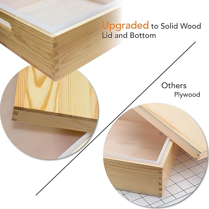 Rectangle Silicone Soap Mold 279oz with Wood Box DIY Tool for Soap Rectangular Loaf Soap Mold 36 Bars White Handmade Loaf Mould (L Box - 8kg)