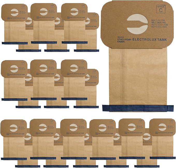 Purzest 24 Pack Canister C Vacuum Sweeper Bags Replacement Style C Bags For Electrolux Type C Canister Vacuums