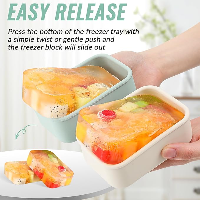 6 Packs 1 Cup Silicone Soup Freezer Molds with Lid Silicone Soup Freezer Trays Rectangle Reusable Food Preserving Tray Freezing Sauces Stews(Sage Green, Beige)