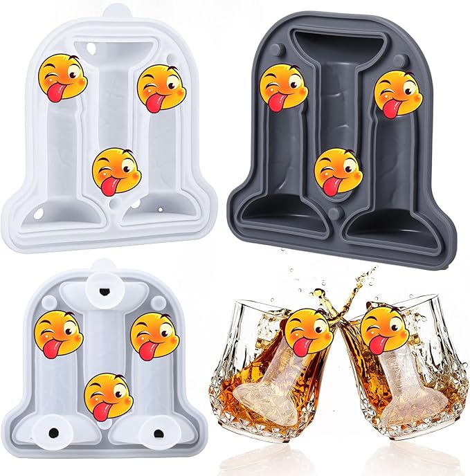 Hoolerry Ice Cube Molds Cube Trays Fun Shapes Silicone Ice Ball Maker with Lid for Whiskey Cocktails Juice Drinks Beverage Crafting Accessories White Elephant Gifting(Grey,Classic Style)