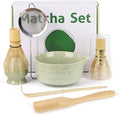 6Pcs Matcha Whisk Set With Bamboo Whisk(120-Prong) and Ceramics Holders and Bowl,Scoop,Stainless Steel Sifter for Women Christmas Birthday Gifts