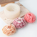 Peony Candle Mold Half Open Flower Cylinder Candle & Resin Mold - Resin Casting Silicone Molds for Home Decor & Candle Making Wave Spiral Mold