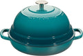 Enameled Cast Iron Dutch Oven Pot with Lid, Round Bread Oven for Homemade Sourdough Bread Baking, 6 Quart, Darkcyan