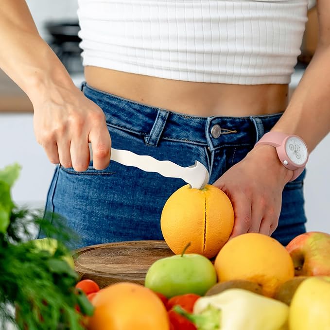 2 Pcs Stainless Steel Orange Peeler Citrus Peeler Fruit Remover Opener Ergonomic Safe Cutter & Slicer Tool for Grapefruits, Lemons