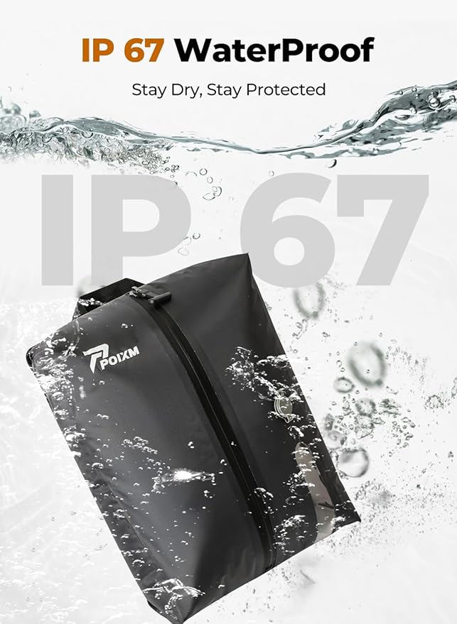Vacuum Bags for Travel with Wireless Pump, IP67 Waterproof, Reusable Space Saver Compression Bags for Backpack, Suitcase, Home Storage(2 Pack + Pump)