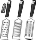 Cheese Grater, Sopito 3 Packs Stainless Steel Lemon Zester Grater with Silicone Handle for Cheese, Chocolate, Spices, and More