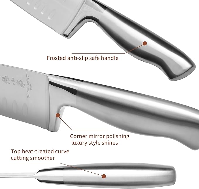 ZHANG XIAO QUAN SINCE 1628 15Pcs Knife Set with Block, 50Cr15MoV High Carbon Stainless Steel Kitchen Knife Set, Sharp and Durable, Hundreds of Years of Masterful(Silver)